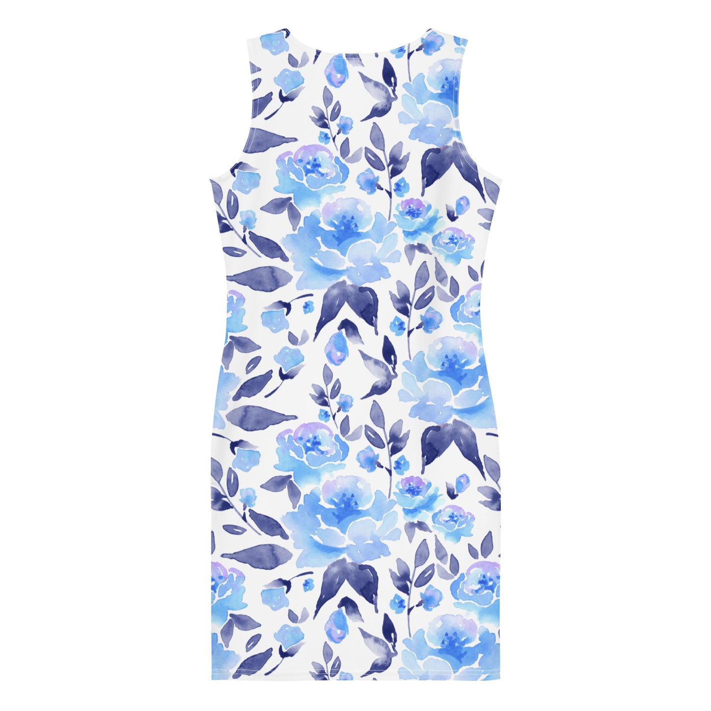 Tight Dress Cut & Sew Blue Flowers