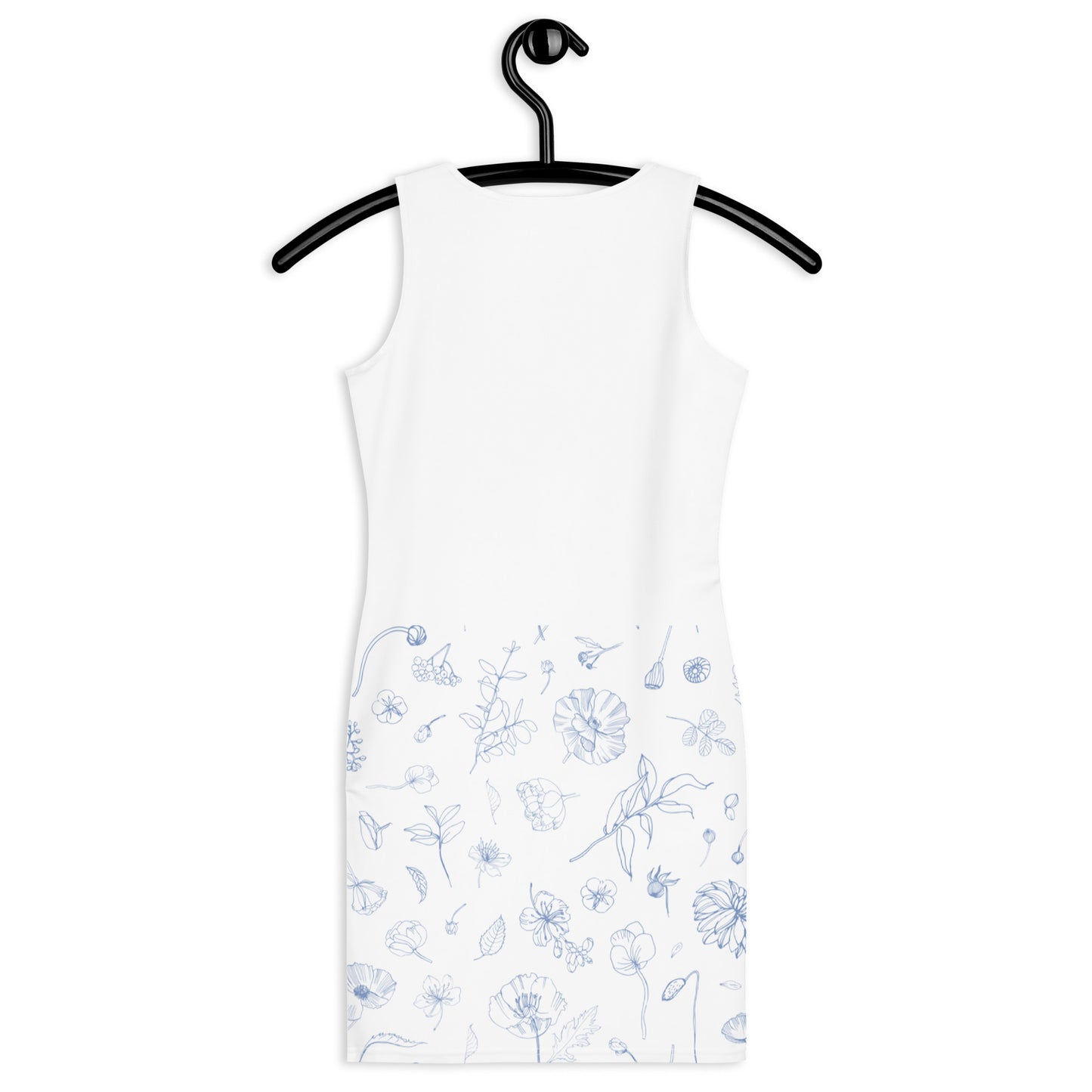 Tight Dress Cut & Sew White and Flowers