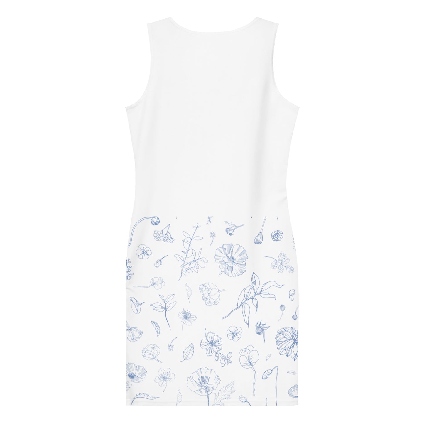 Tight Dress Cut & Sew White and Flowers