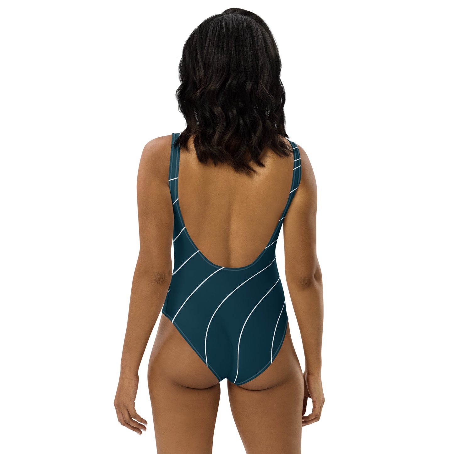 One-Piece Swimsuit White Lines