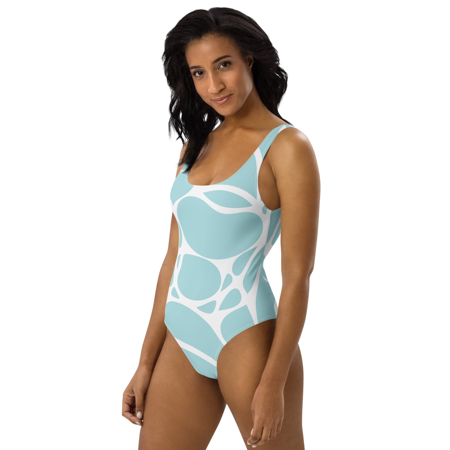 One-Piece Swimsuit Green Bubbles