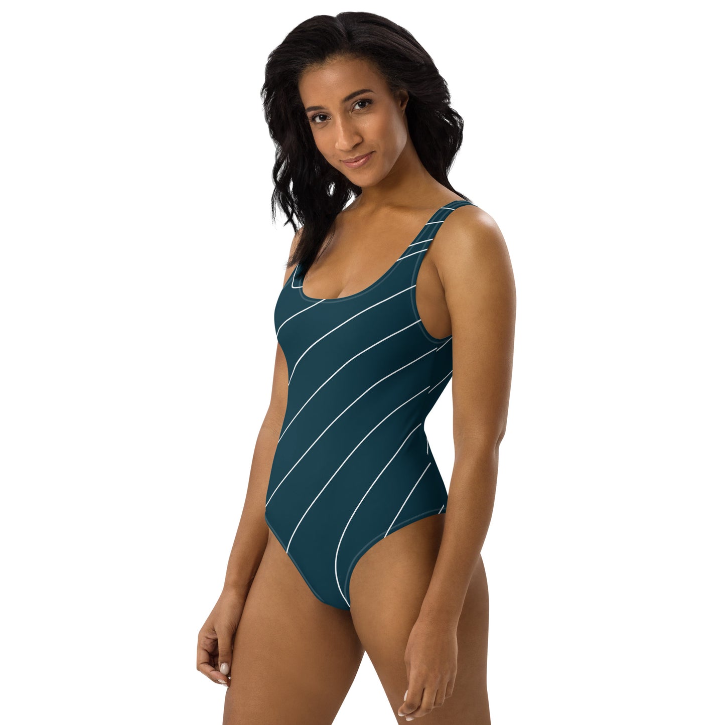 One-Piece Swimsuit White Lines