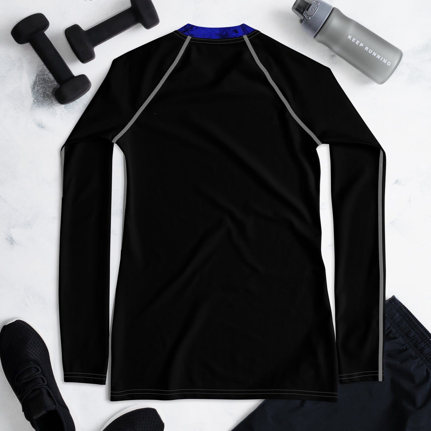 Long Sleeve Shirt, Rash Guard Dark Blue and Black
