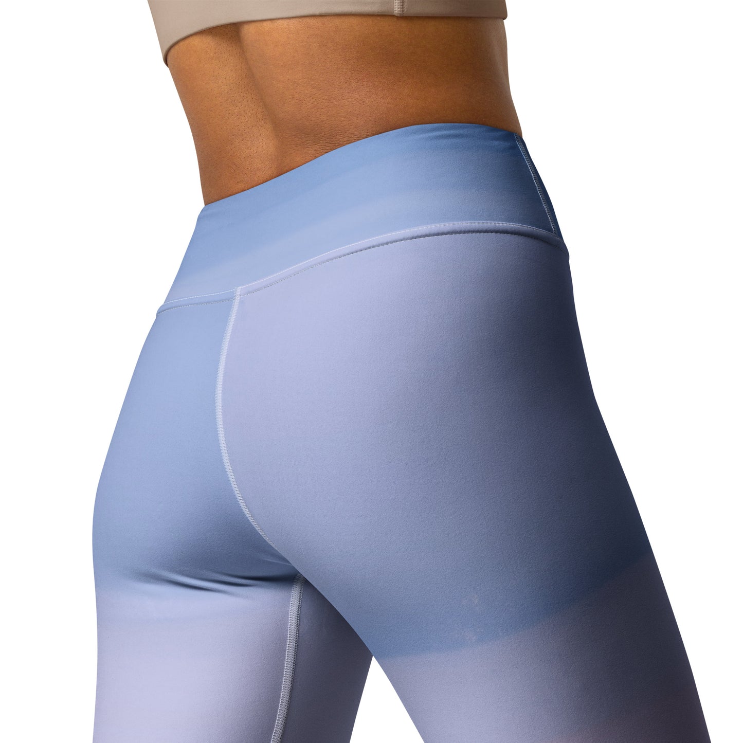 Women's Sports Leggings mat Taschen, Héich Taille Blue Gradient