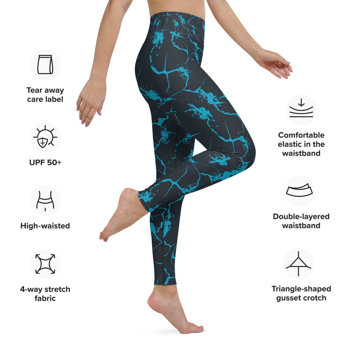 Women's Sports Leggings mat Taschen, High Taille Lightening