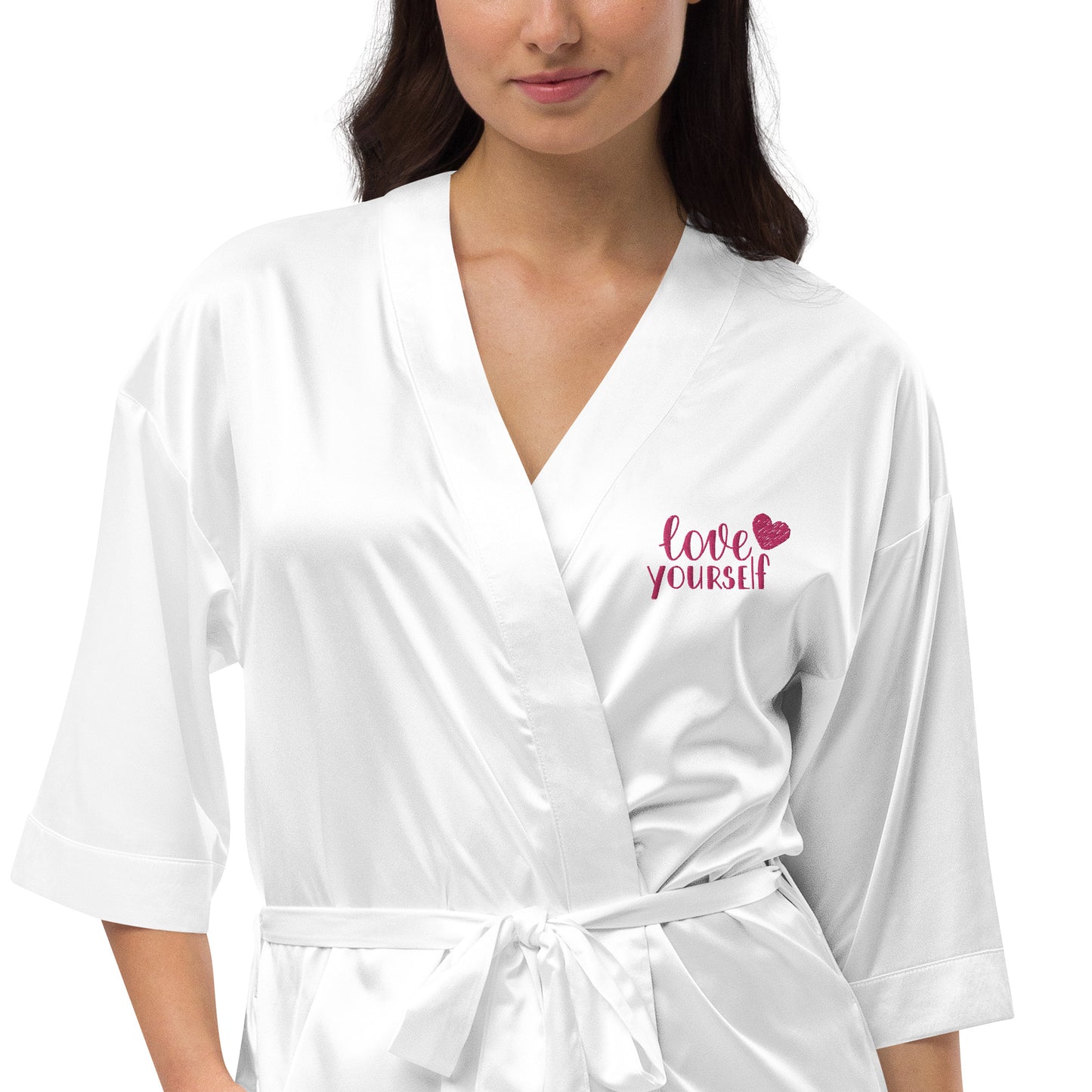 Satin robe - Love Yourself