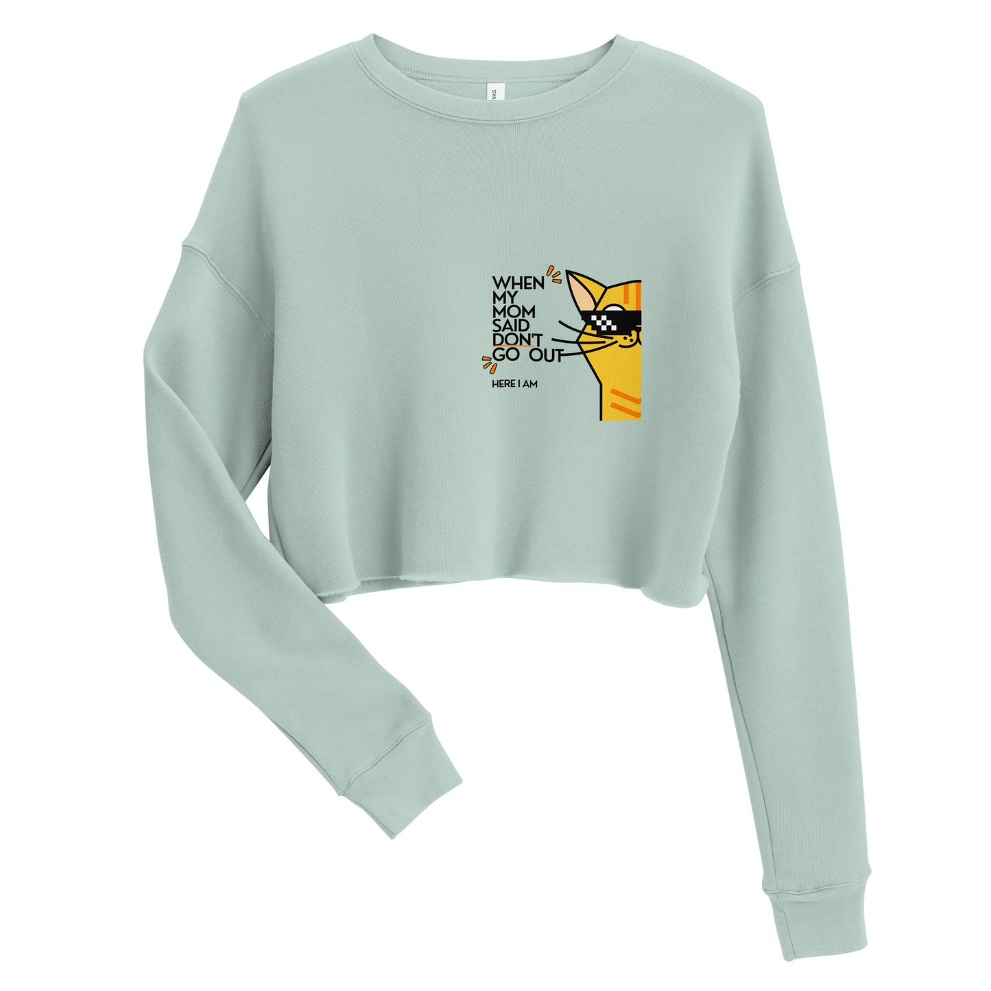 Crop Sweatshirt Cool Cat